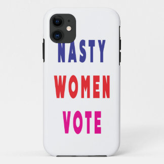 Navy Blue Red Pink Magenta Nasty Women Vote iPhone 11 Case