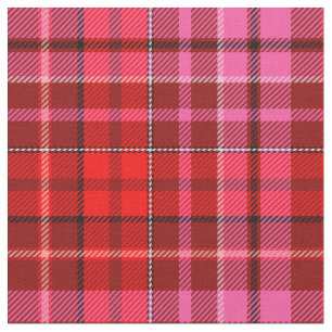 Navy Blue Red Pink Plaid Tartan Design  Fabric