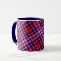 Navy Blue Red Pink Plaid Tartan Design 
