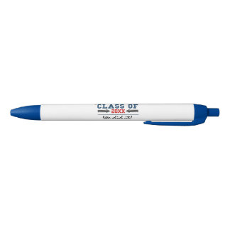 Navy Blue Red Typography Graduation Pen
