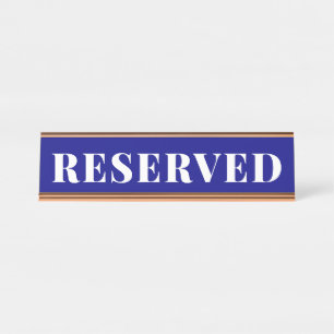 Navy Blue RESERVED Desk Name Plate