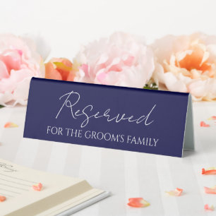 Navy Blue Reserved for Groom's Family Wedding