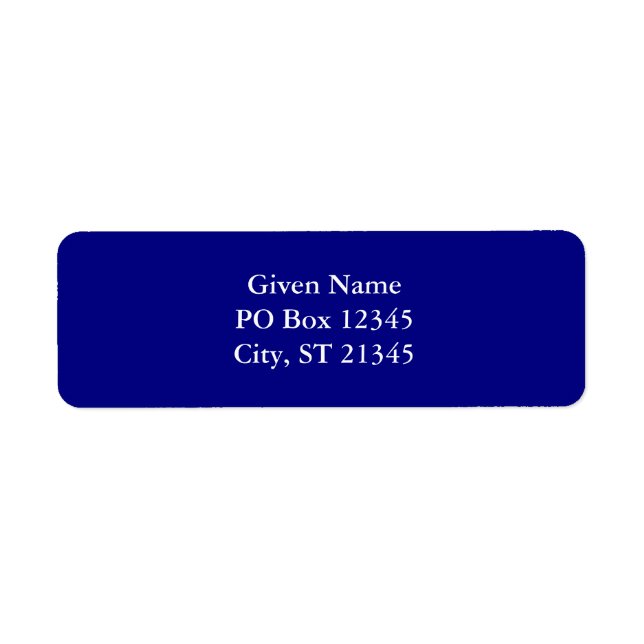 Navy Blue Return Address Label (Front)