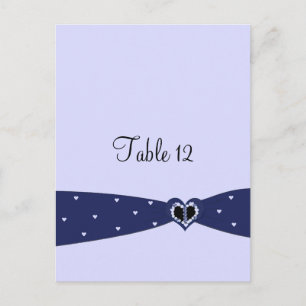 Navy Blue Ribbon Table Seating Card