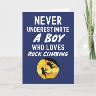 Navy Blue Rock Climbing Cards For Boys For Kids