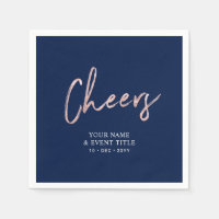 Navy Blue & Rose Gold | Cheers Party Celebrations