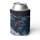 Navy Blue & Rose Gold Foil Agate Marble the Bride