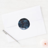 Navy Blue Rose Gold Marble Agate Wedding Thank You Classic Round Sticker (Envelope)