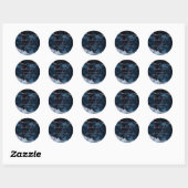 Navy Blue Rose Gold Marble Agate Wedding Thank You Classic Round Sticker (Sheet)