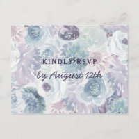 Navy Blue & Rose Gold Wedding Meal Choice RSVP