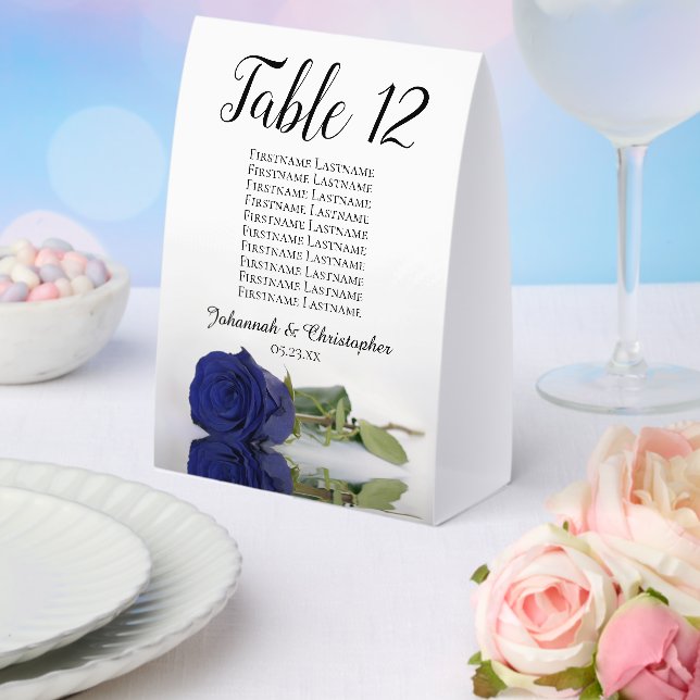 Navy Blue Rose Wedding Table Number Seating Chart (Insitu(Wedding))