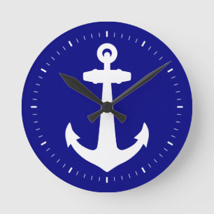 Navy Blue Round Clock