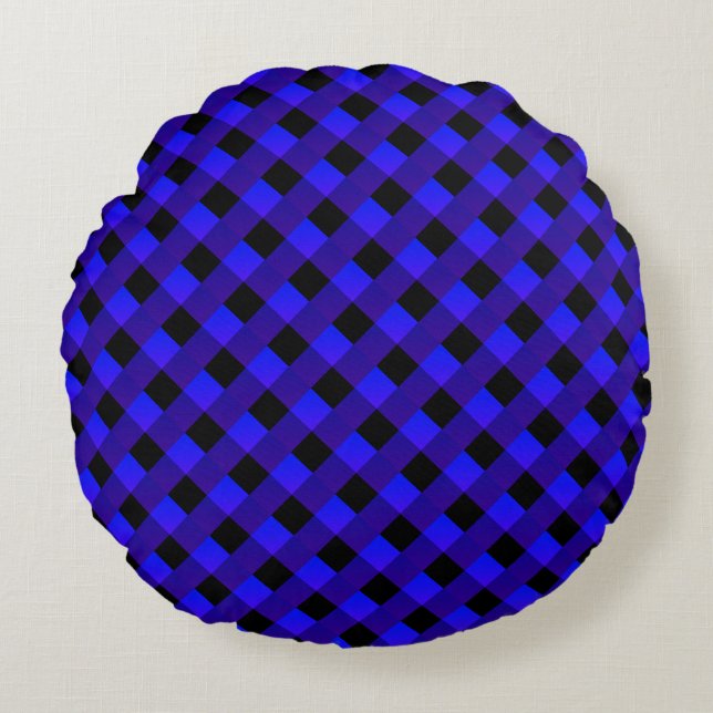 Navy Blue Round Pillow (Front)