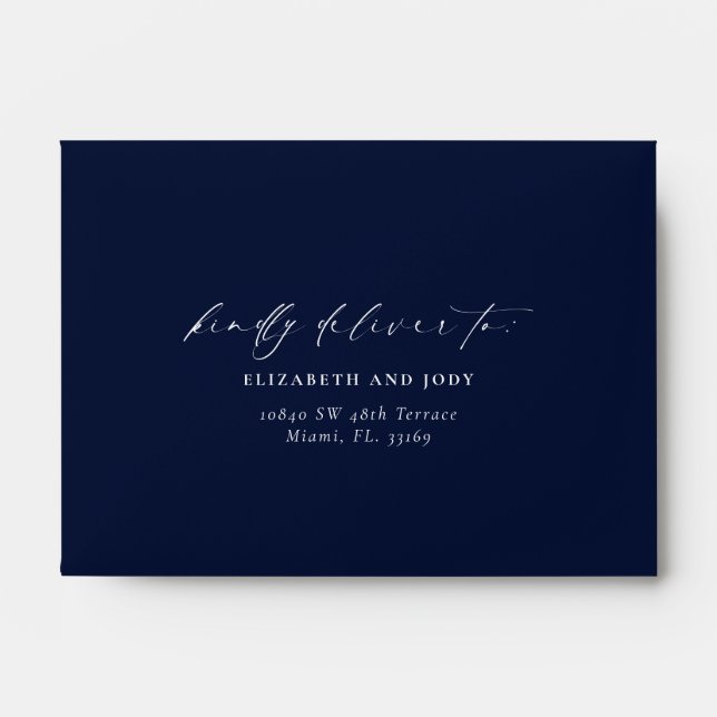 Navy Blue RSVP  Envelope (Front)