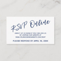 Navy Blue RSVP Online Casual Handwriting