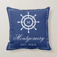 Navy Blue Rudder Monogram & Family Name