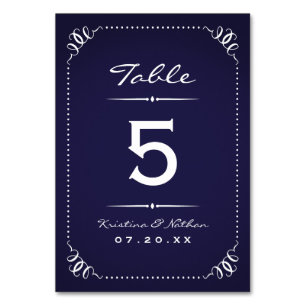 Navy Blue Rustic Chic Table Numbers