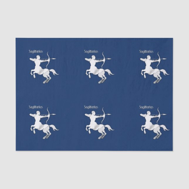 Navy Blue Sagittarius Zodiac Tissue Paper (Front)