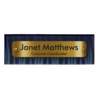 Navy Blue Satin Ribbon with Gold Label Plate
