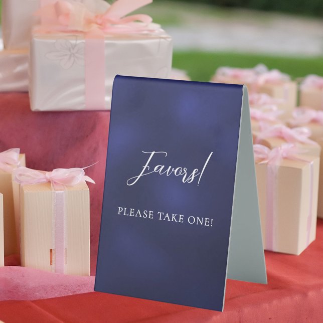 Navy blue script favour sign (Creator Uploaded)