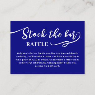 Navy Blue Script Stock the bar Bridal Shower Enclosure Card