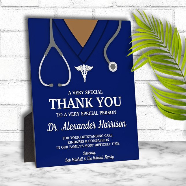 Navy Blue Scrubs Medical Professional Thank You Plaque (Creator Uploaded)