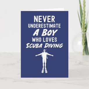 Navy Blue Scuba Diving Cards For Boys Diver Ocean