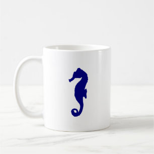 Navy Blue Seahorse Coffee Mug