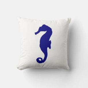 Navy Blue Seahorse Cushion