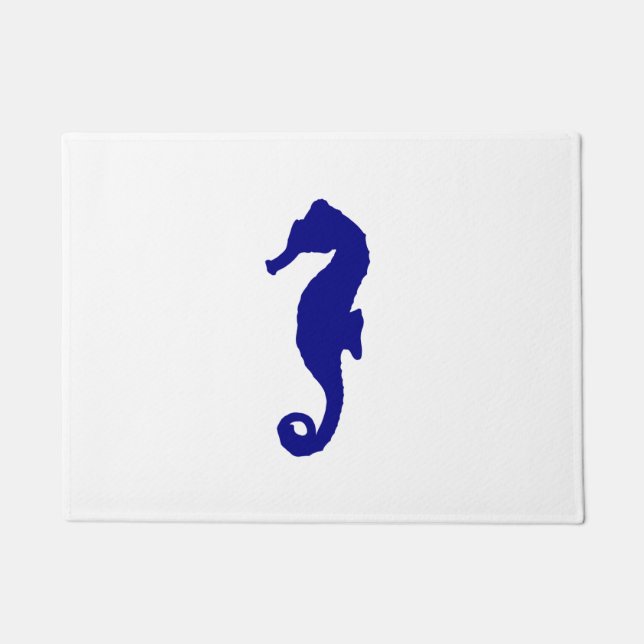 Navy Blue Seahorse Doormat (Front)
