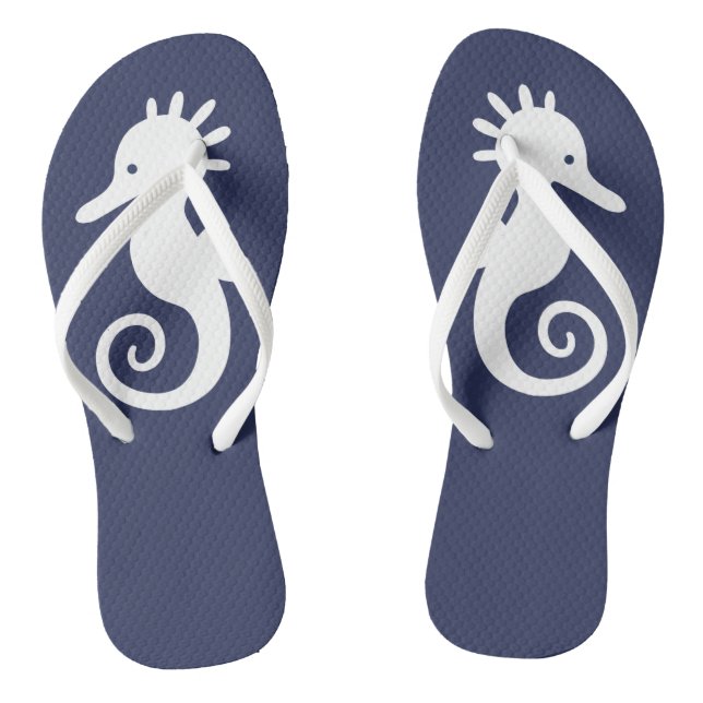 Navy Blue Seahorse Sandals (Footbed)
