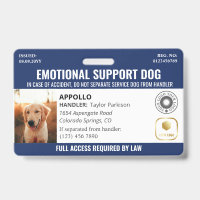 Navy Blue Service Dog 2 Logo & Photo ID