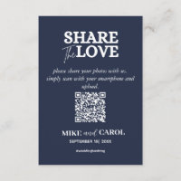 Navy Blue Share The Love Photo Qr Code Wedding
