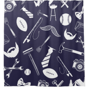 Navy Blue  Shower Curtain