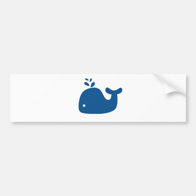 Navy Blue Silhouette Whale Bumper Sticker (Front)