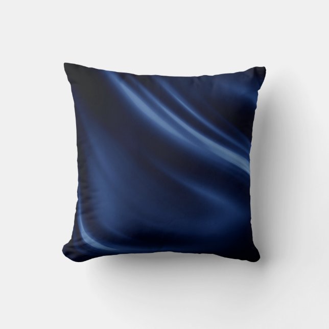 Navy blue silk satin silky pattern textile elegant cushion (Front)