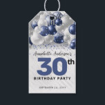Navy Blue Silver Balloon Glitter Favour Birthday Gift Tags<br><div class="desc">Modern Glam Navy Blue Silver Balloon Glitter Sparkle Any Age Birthday Favour Tags</div>