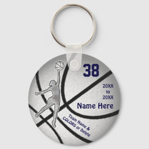 Navy Blue Silver CHEAP GIRLS, Basketball Goodies,  Key Ring