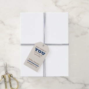 Navy Blue & Silver Confirmation Thank You Gift Tags