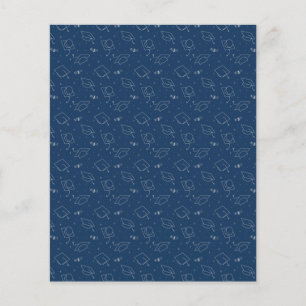 Navy Blue & Silver Graduation Scrapbook Paper