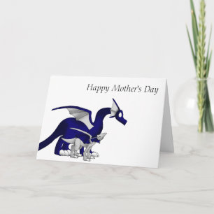 Navy Blue/Silver Mother and Child Dragons 1 Card