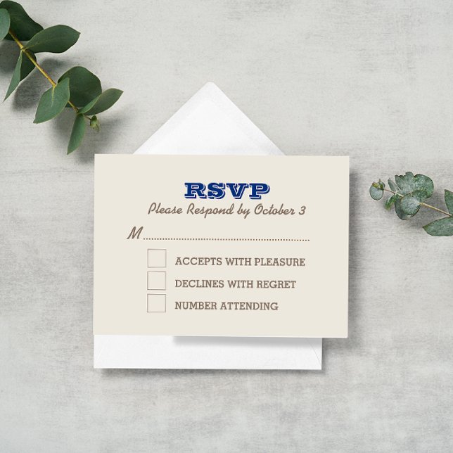 Navy Blue & Silver RSVP Card (Creator Uploaded)