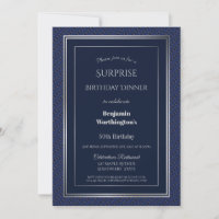 Navy Blue Silver Surprise 50th Birthday Dinner