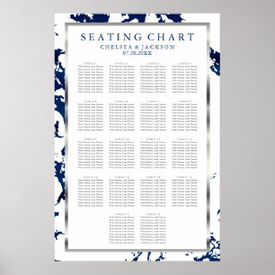Navy Blue, Silver & White - 18 Seating Chart