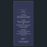 Navy Blue Simple Elegant 4x9 Wedding Menu<br><div class="desc">Navy Blue Simple Elegant 4x9 Wedding Menu</div>