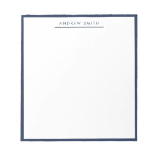 Navy Blue Simple Line Modern Classic Minimalist Notepad