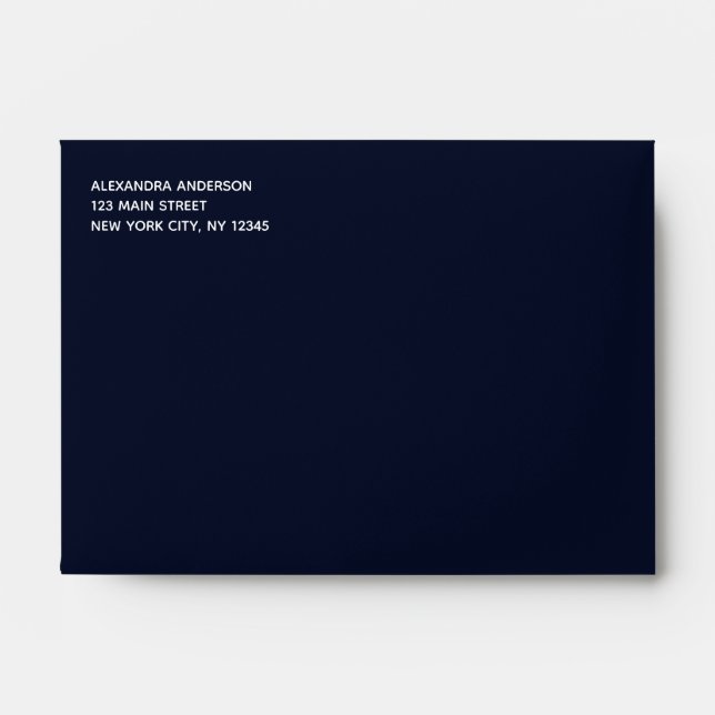 Navy Blue Simple Minimalist Coloured Envelope (Front)
