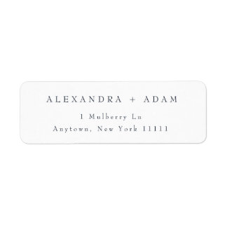 Navy Blue Simple Minimalist Return Address Label