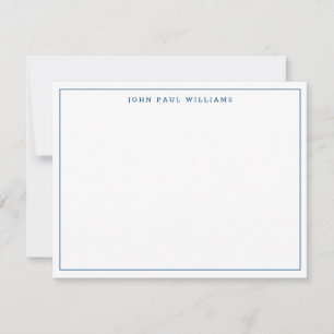 Navy Blue Simple Modern Professional Thin Border Card