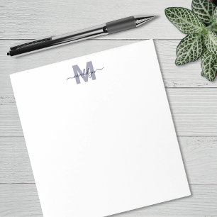 Navy Blue Simple Monogram Notepad